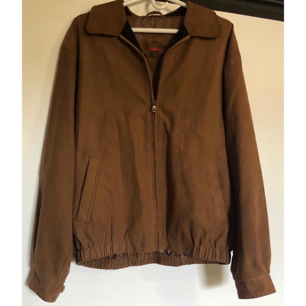 Cutter and Buck faux suede bomber jacket